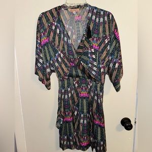 Mara Hoffman 100% silk cowl neck dress